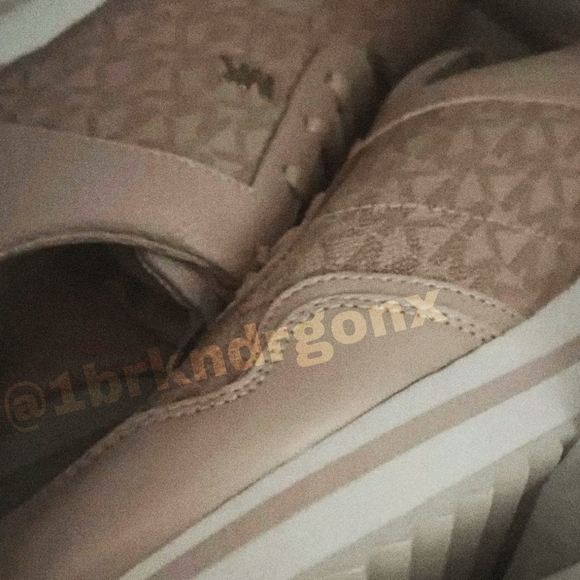 BNIOB Michael Kors Trainers Rose Gold Pink Leather Gym Fancypants Sneakers - Picture 8 of 13